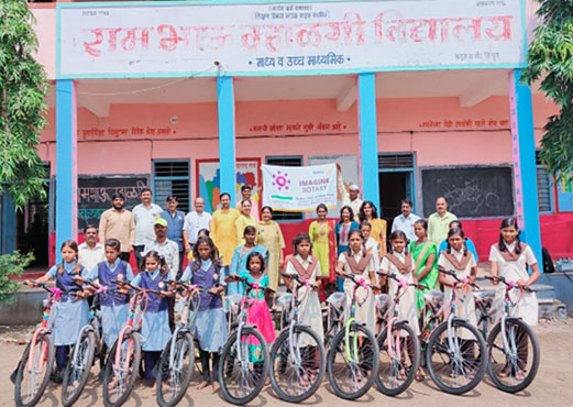 Bicycle distribution, under Girl Education Meri Udan Project